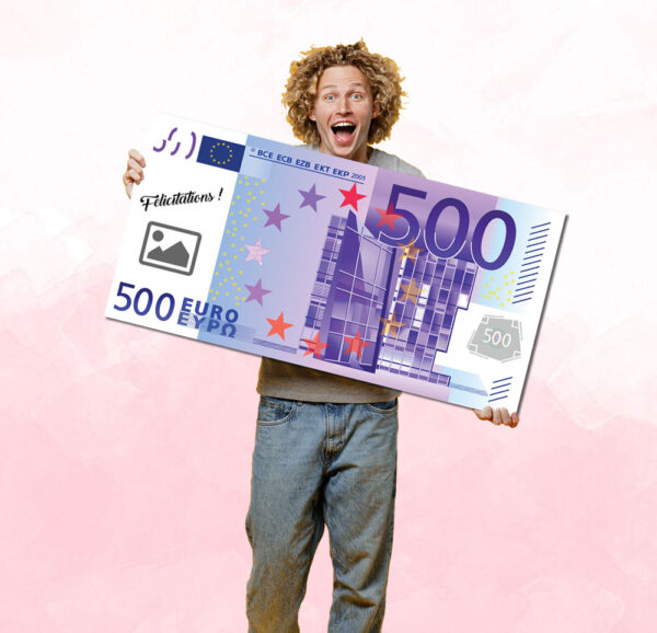faux billet geant de 500 euros personnalisable